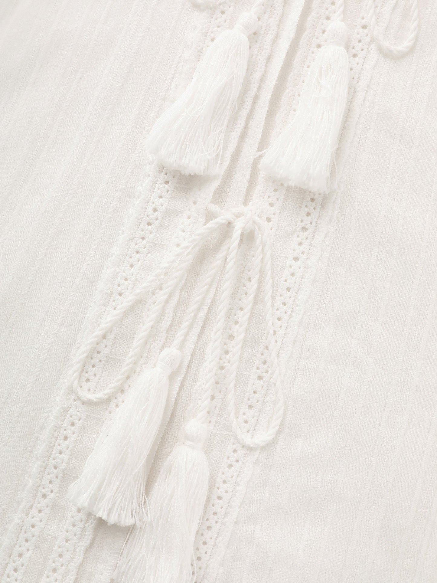Pure Cotton Tassels Sheer Kimono