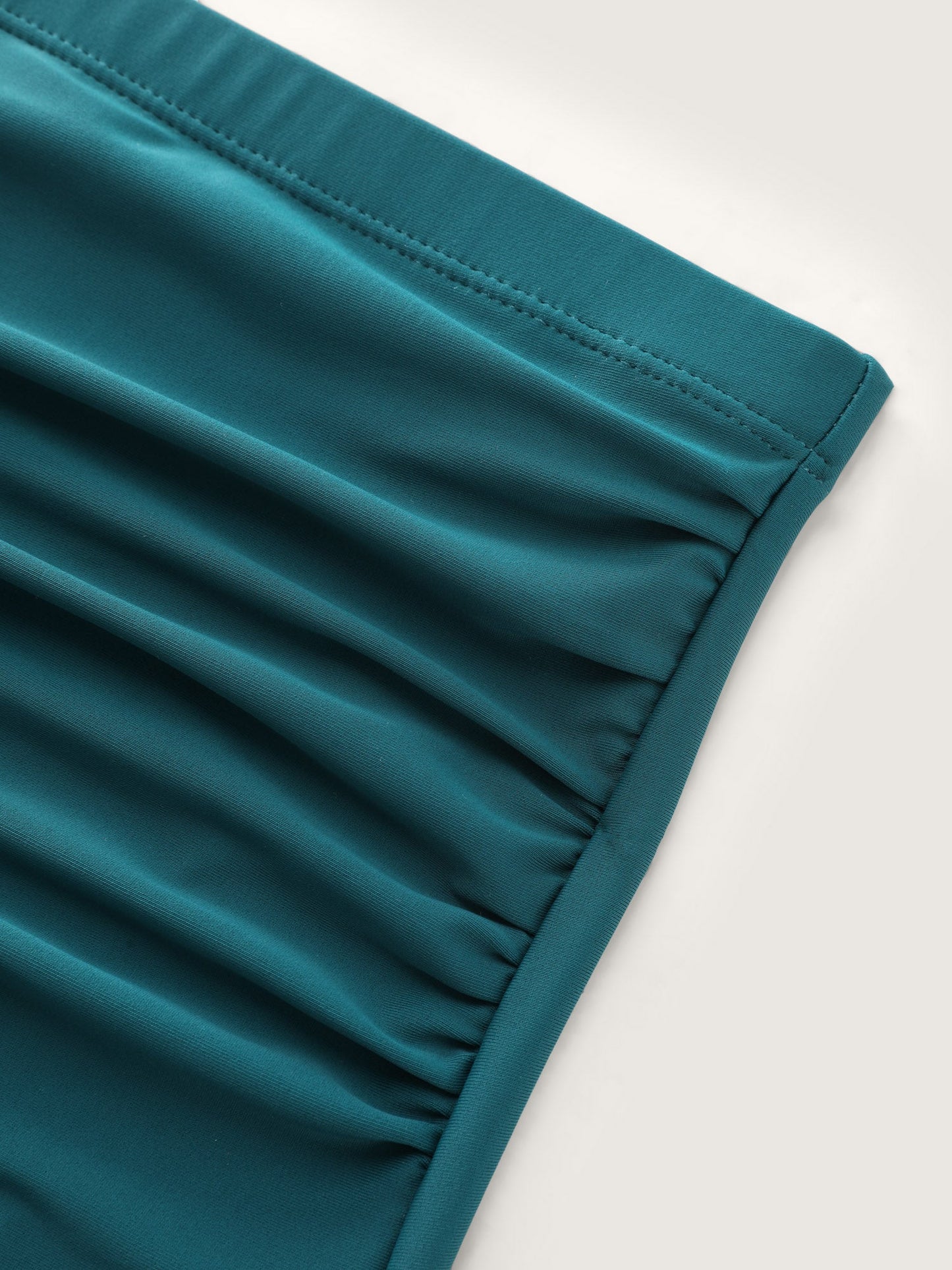 Ruched Front-Tie Flowy Swim Dress