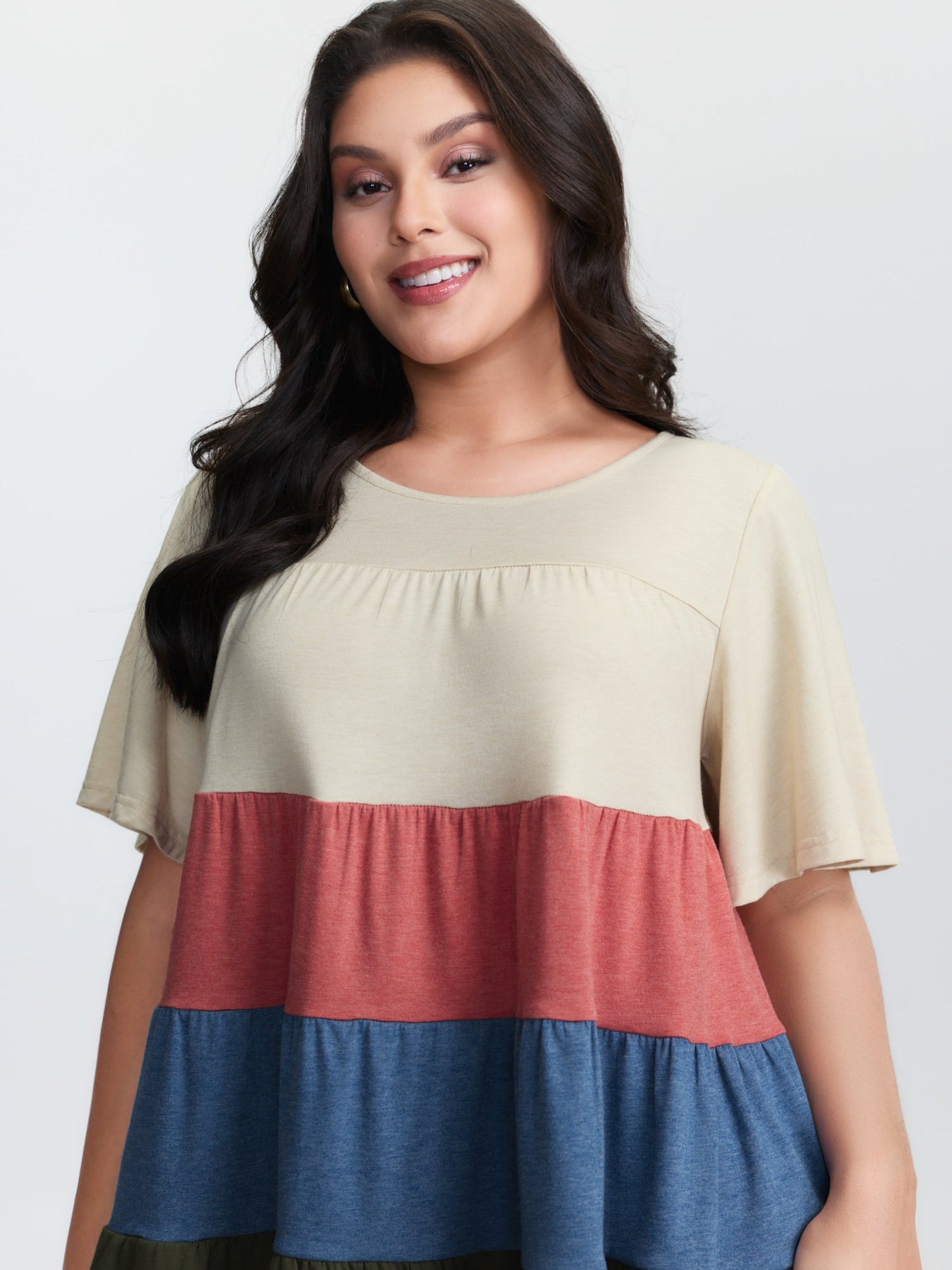 Supersoft Colorful Stripes A-Line Knit Top