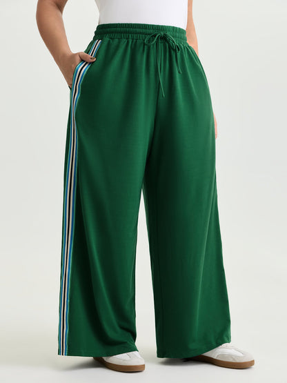 Side Striped Stretchy Waist Pants