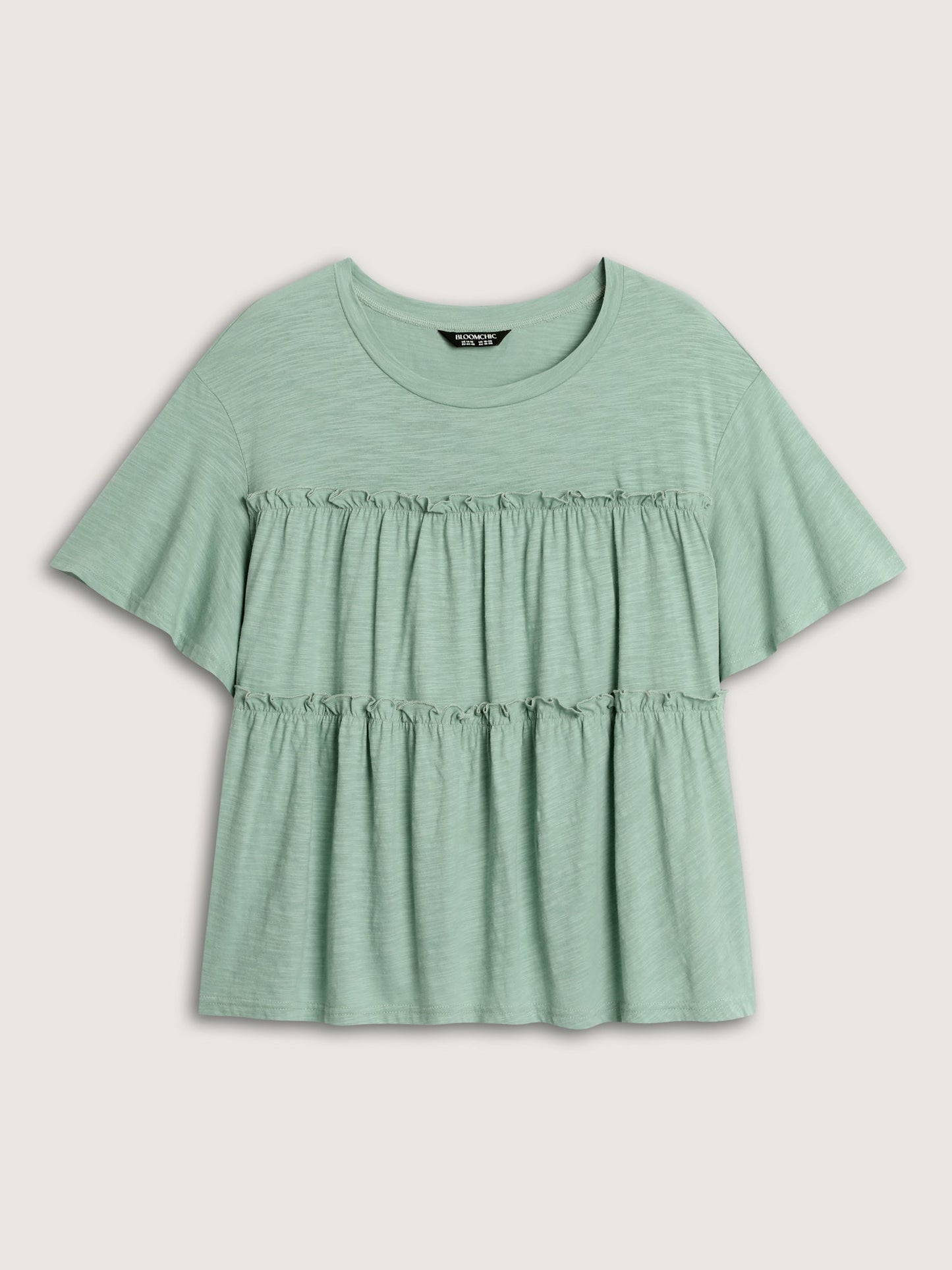 Pure Cotton Stretchy Lace Trim T-Shirt