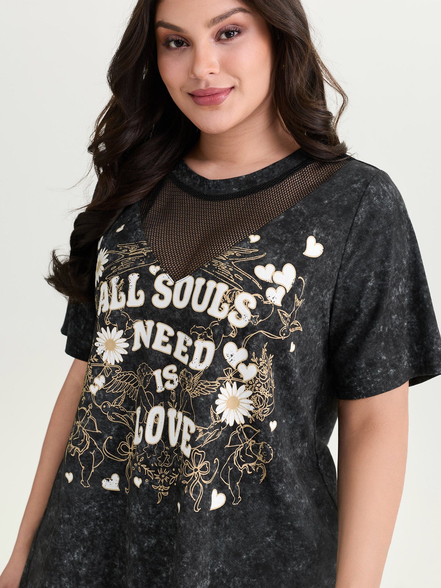 Stretchy Positive Affirmations Cut-Out T-Shirt
