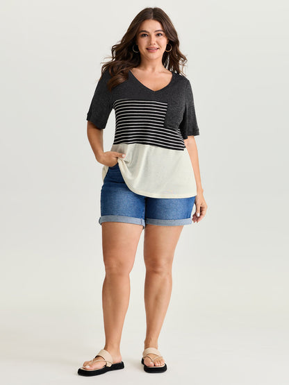 Supersoft Monochrome Stripe Print T-Shirt