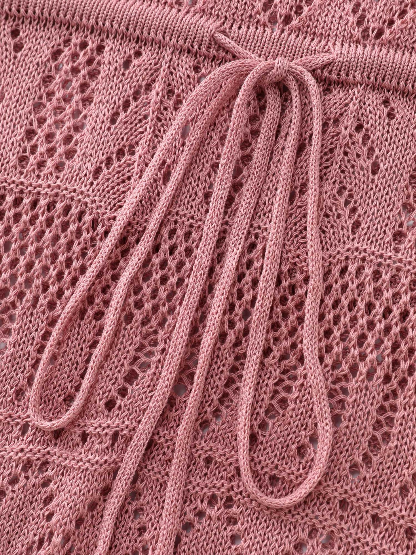 Textured Cut-Out Drawstring Swim Cover-Up