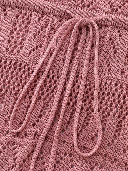 Textured Cut-Out Drawstring Swim Cover-Up