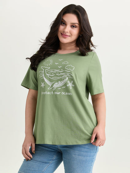 Cotton Ocean-Friendly Cotton Plain T-Shirt