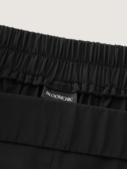 Stretchy Waist Wide-Leg Pants