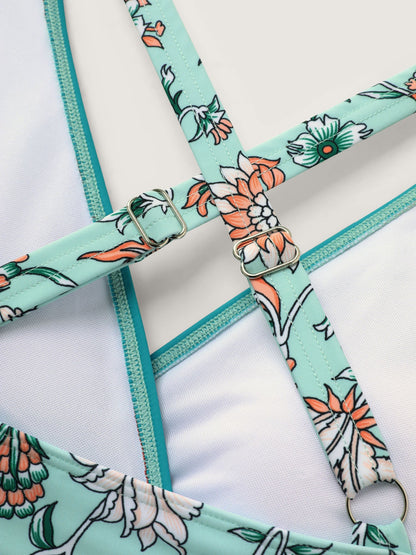 Floral Print Adjustable Tummy-Control One-Piece Swimsuit