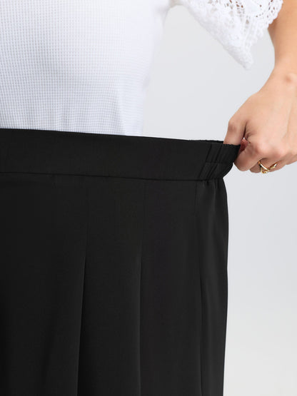 Stretchy Waist Wide-Leg Pants