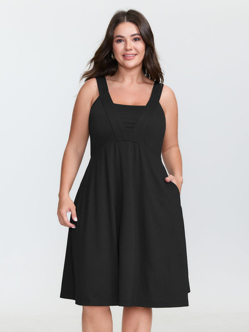 Supersoft Wide Straps Plain Mini Dress