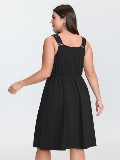 Supersoft Wide Straps Plain Mini Dress