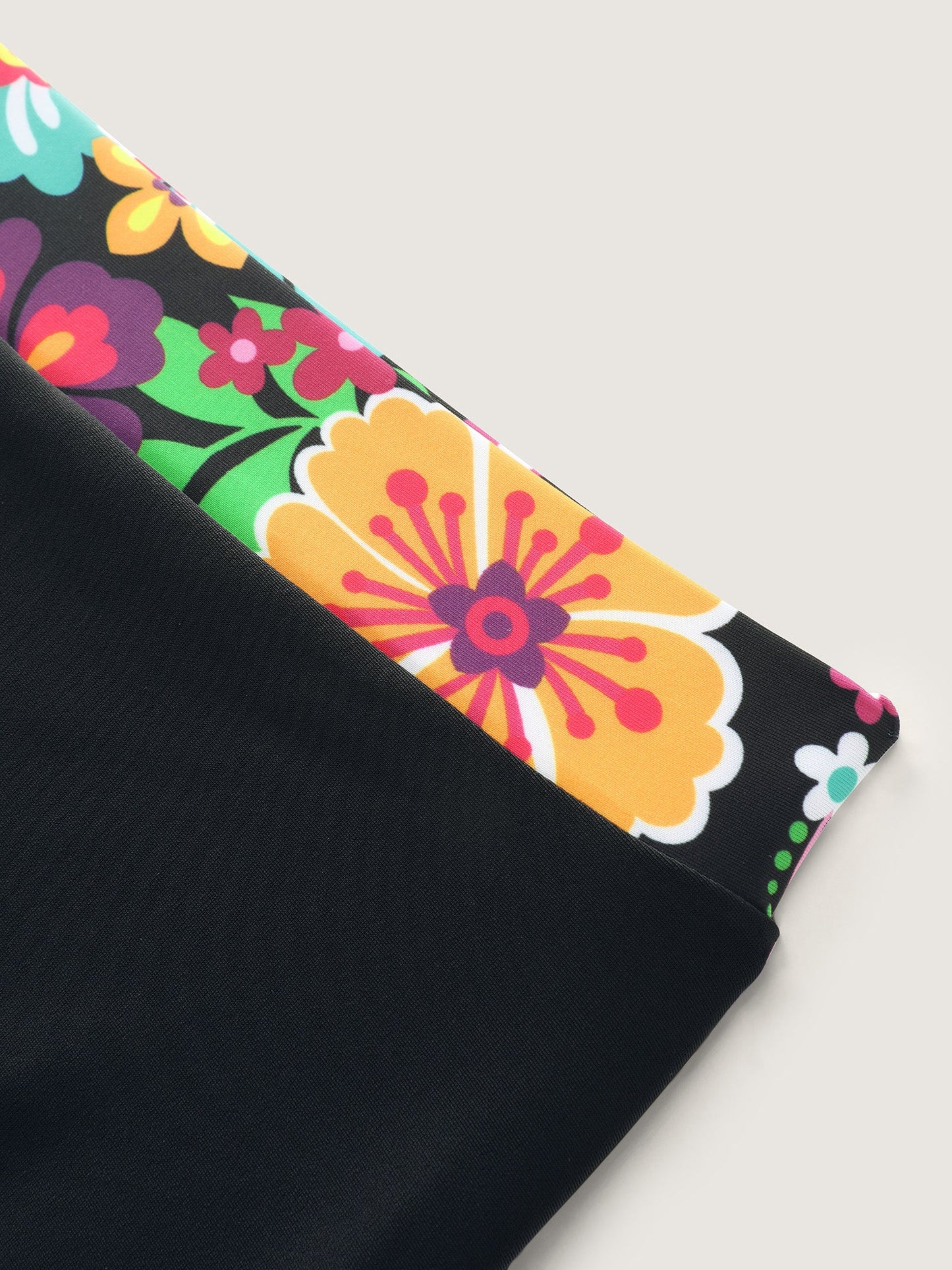 Tropical Floral Print Tie-Up Swim Dress