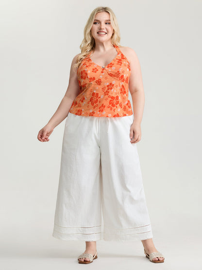Pure Cotton Sunkissed Halter Tie Neckline Tank Top