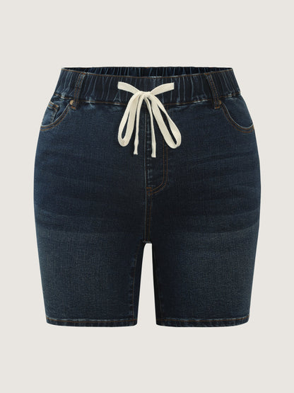 Easy Pull-On Stretchy Skinny-Fit Denim Shorts