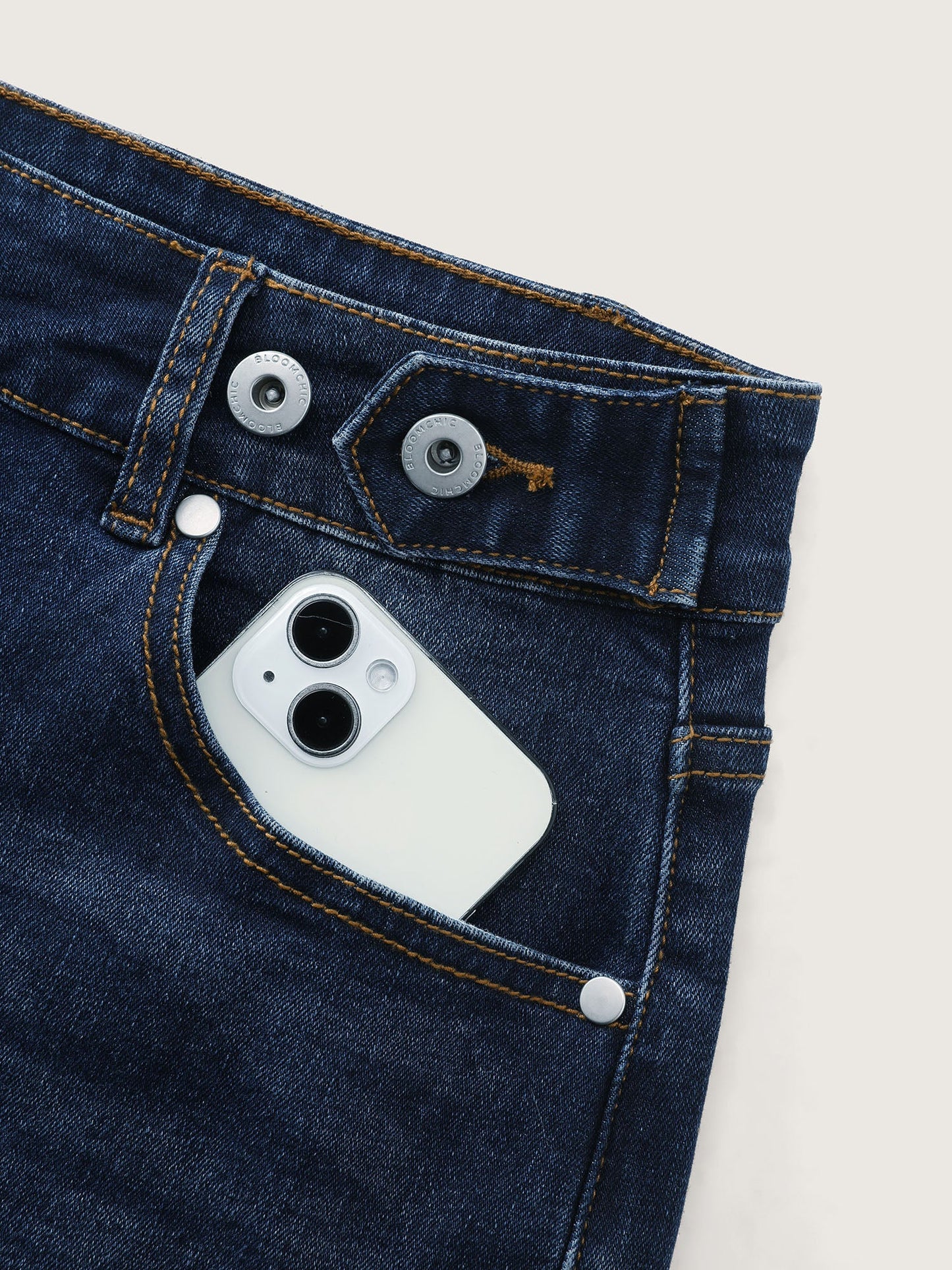 Stretchy Skinny-Fit High-Rise Denim Shorts