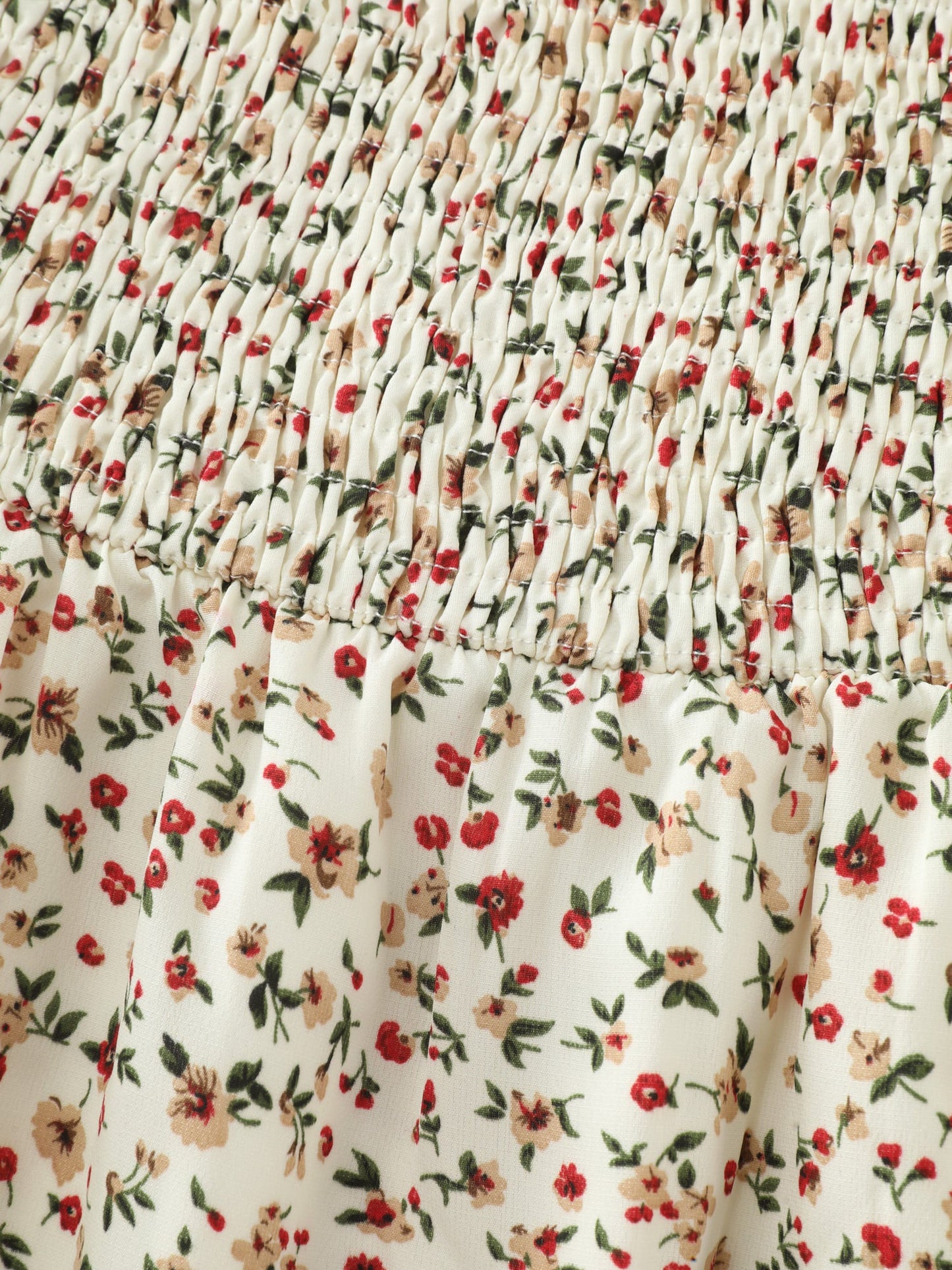 Micro Floral Print Backless Tie Blouse