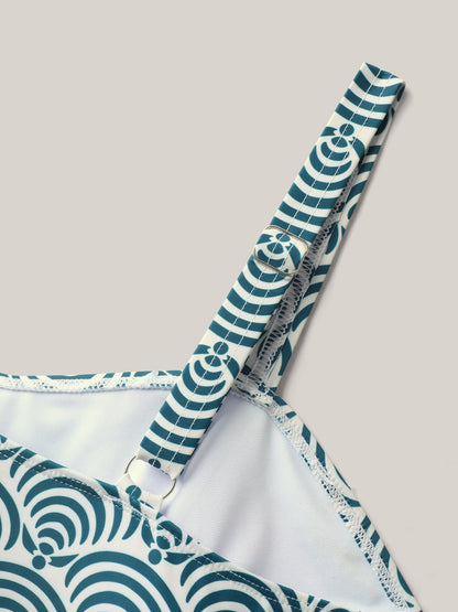Shell Print Ruched Swim Dress