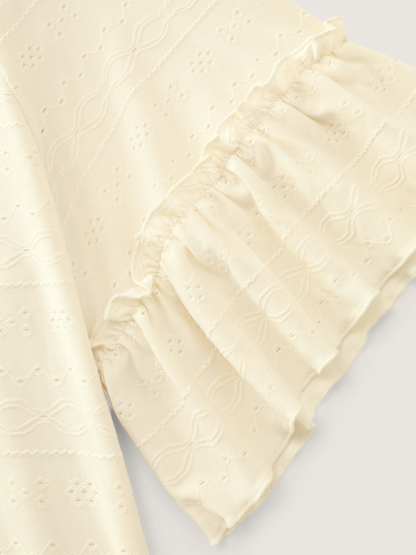 Textured Ruffled Sleeve Flowy T-Shirt