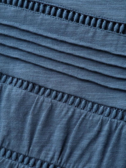 Cotton Lace Spliced Plain Knit Top