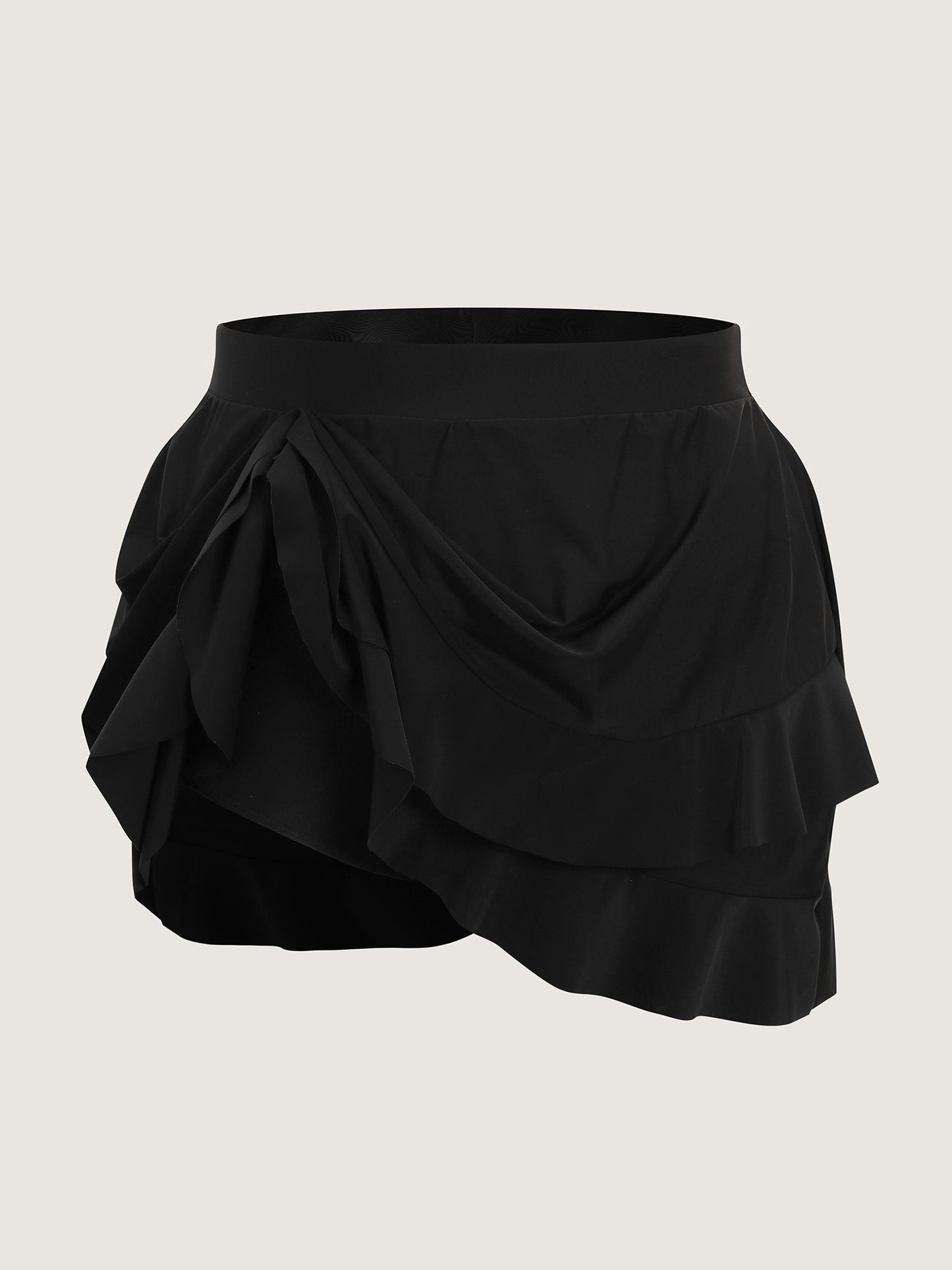 Ruffled Layered Plain Swim Bottoms