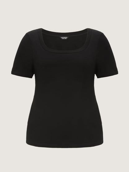 Supersoft Supportive Bra Square Neckline Fitted T-Shirt