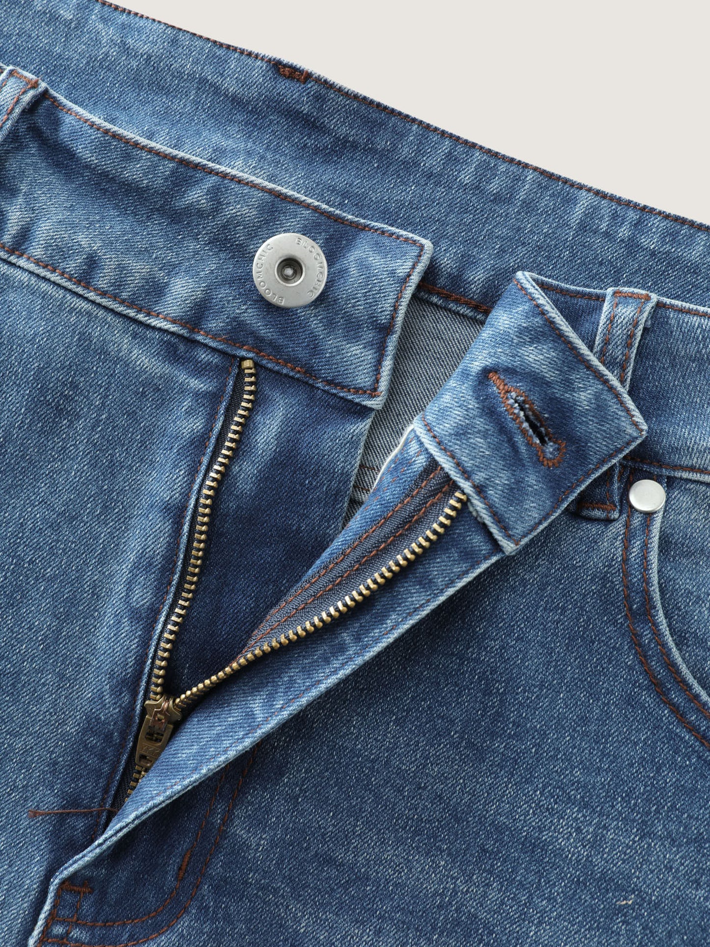 Stretchy Mid-Rise Denim Shorts