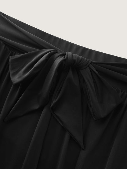 High-Waist Tie Pocket Swim Bottoms