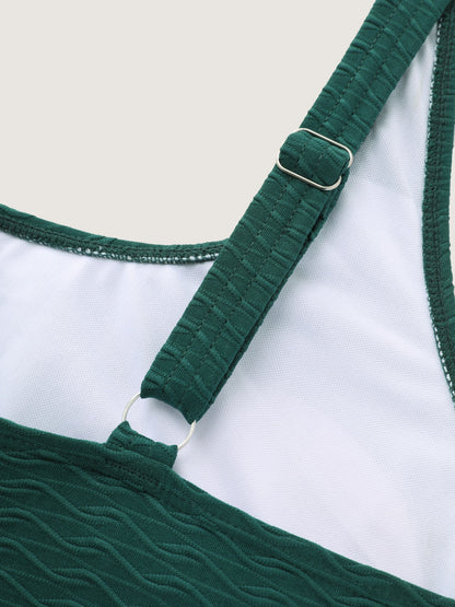 Textured Triangular Waist Swim Top