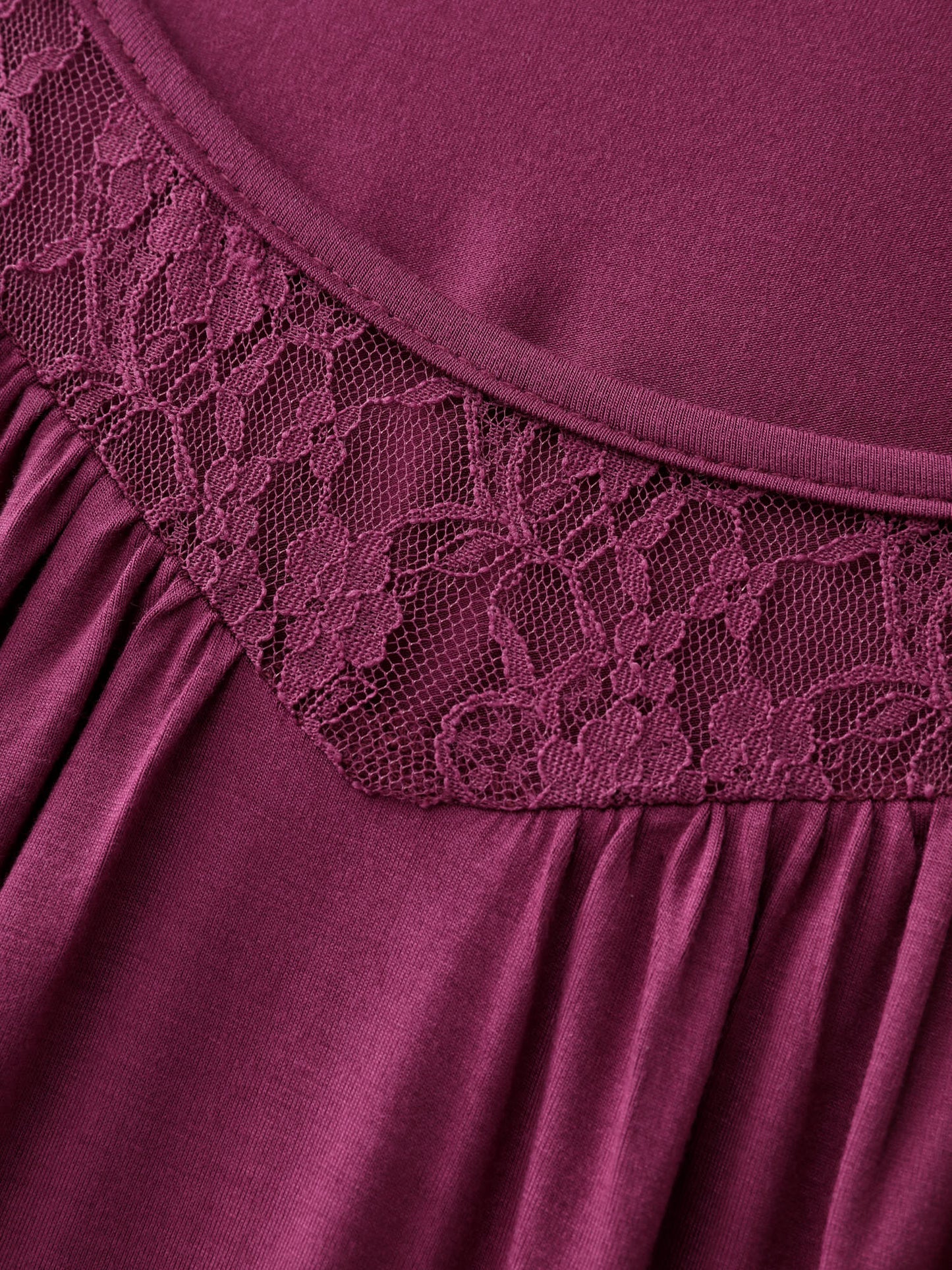 Cut-Out Shoulder Lace Trim Knit Top