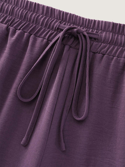 Drawstring Waist Ruffled Hem Pants