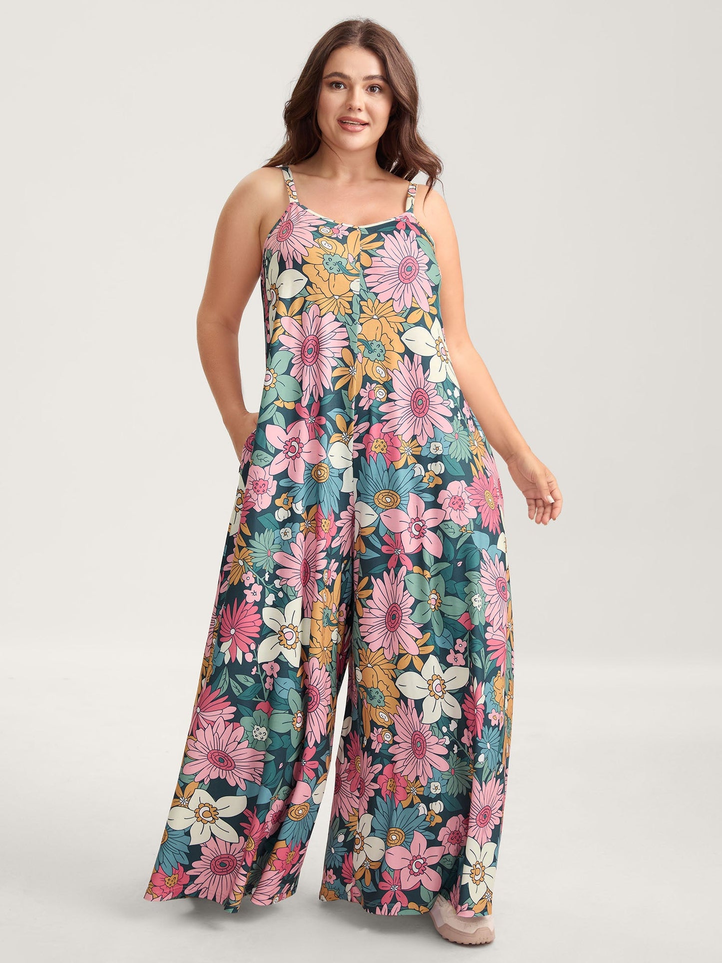 plus size Vivid Groove Stretchy Adjustable Jumpsuit