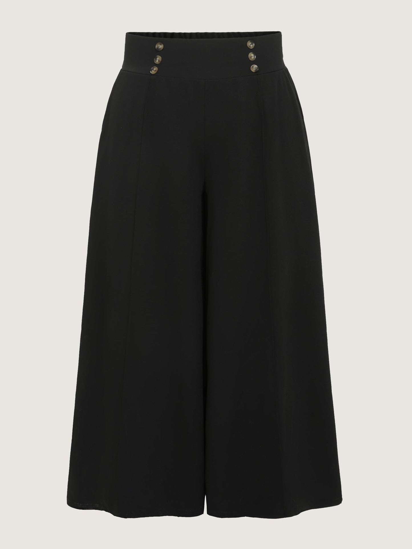 Stretchy Wide Waistband Wide-Leg Pants