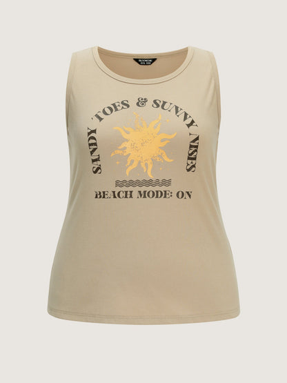 Round Neck Beach Mode Tank Top