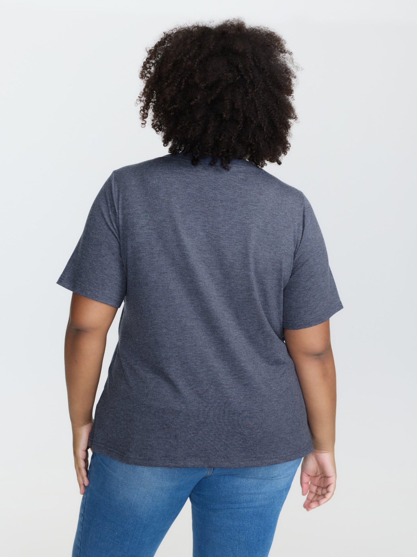 Stretchy Plain V-Neck T-Shirt