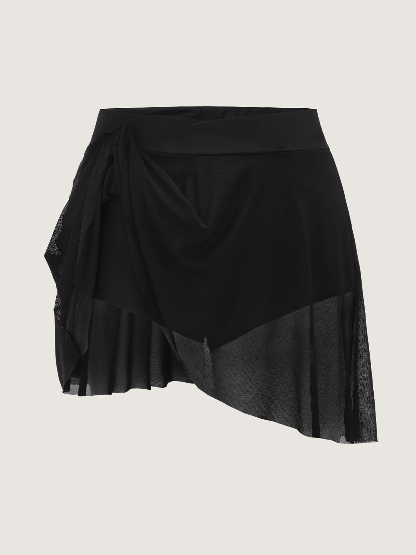 Overlap Waistband Hips Coverage Swim Bottoms