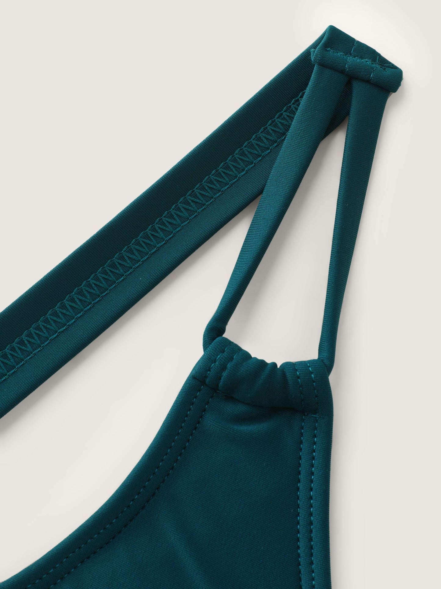 Channel Drawstring Tummy-Control Swim Top