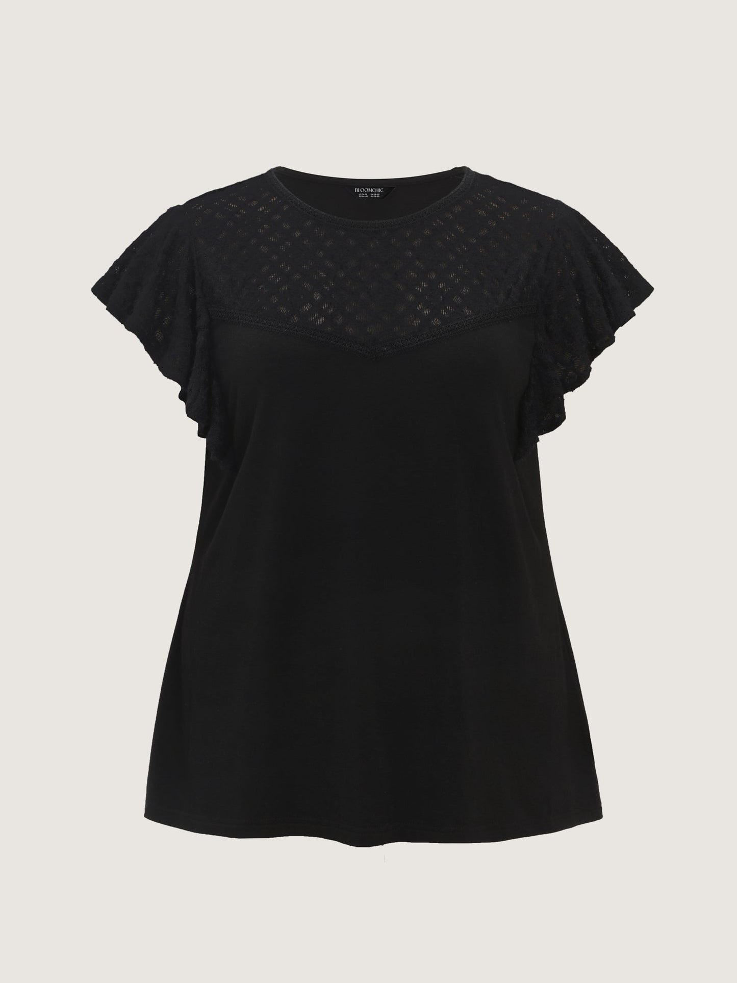 Supersoft Cut-Out Neckline Flutter Sleeve T-Shirt