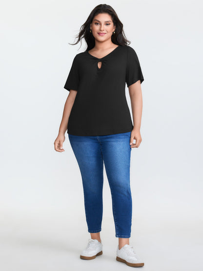 Supersoft Keyhole Neckline Drawstring T-Shirt