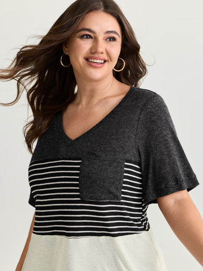 Supersoft Monochrome Stripe Print T-Shirt
