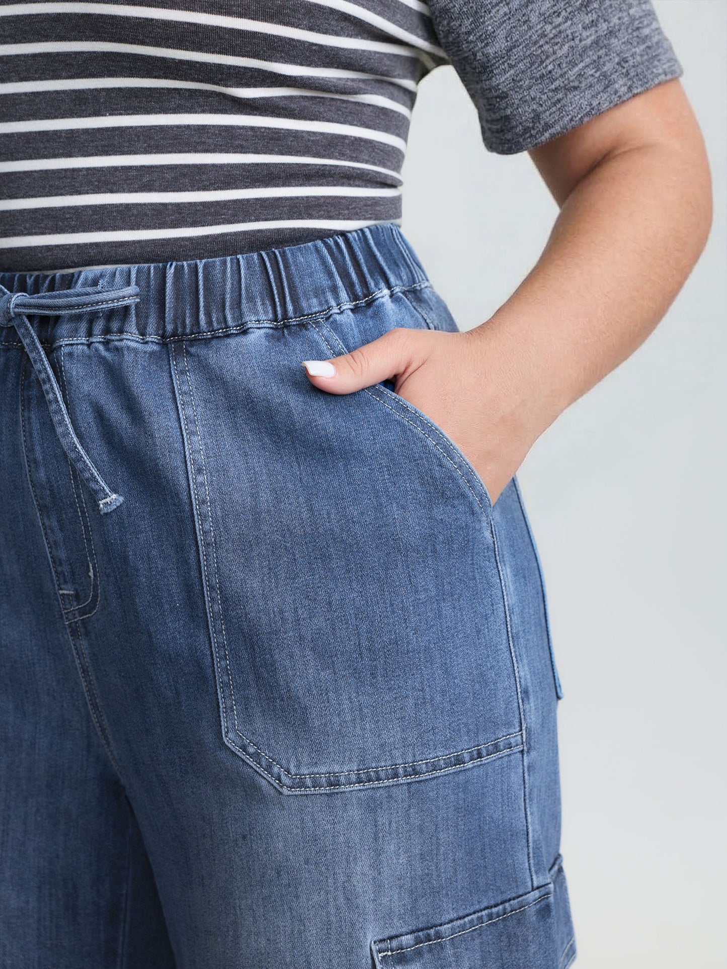 Supersoft Lace Detail Wide-Leg Jeans