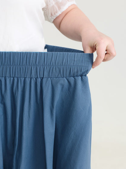 Pure Cotton High Low Hem Midi Skirt
