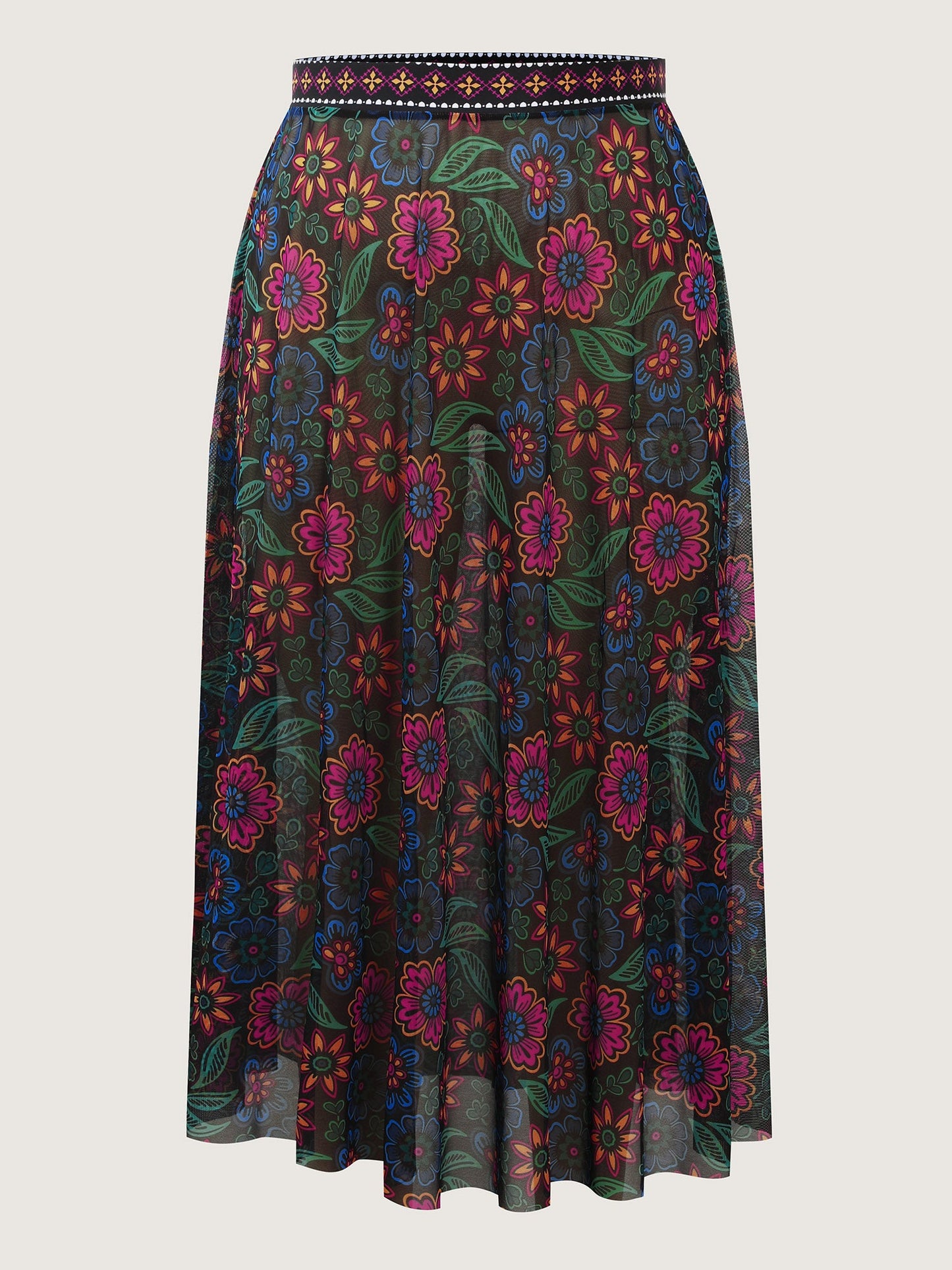 Two-Piece Sarong Floral Print One-Piece Swimsuit