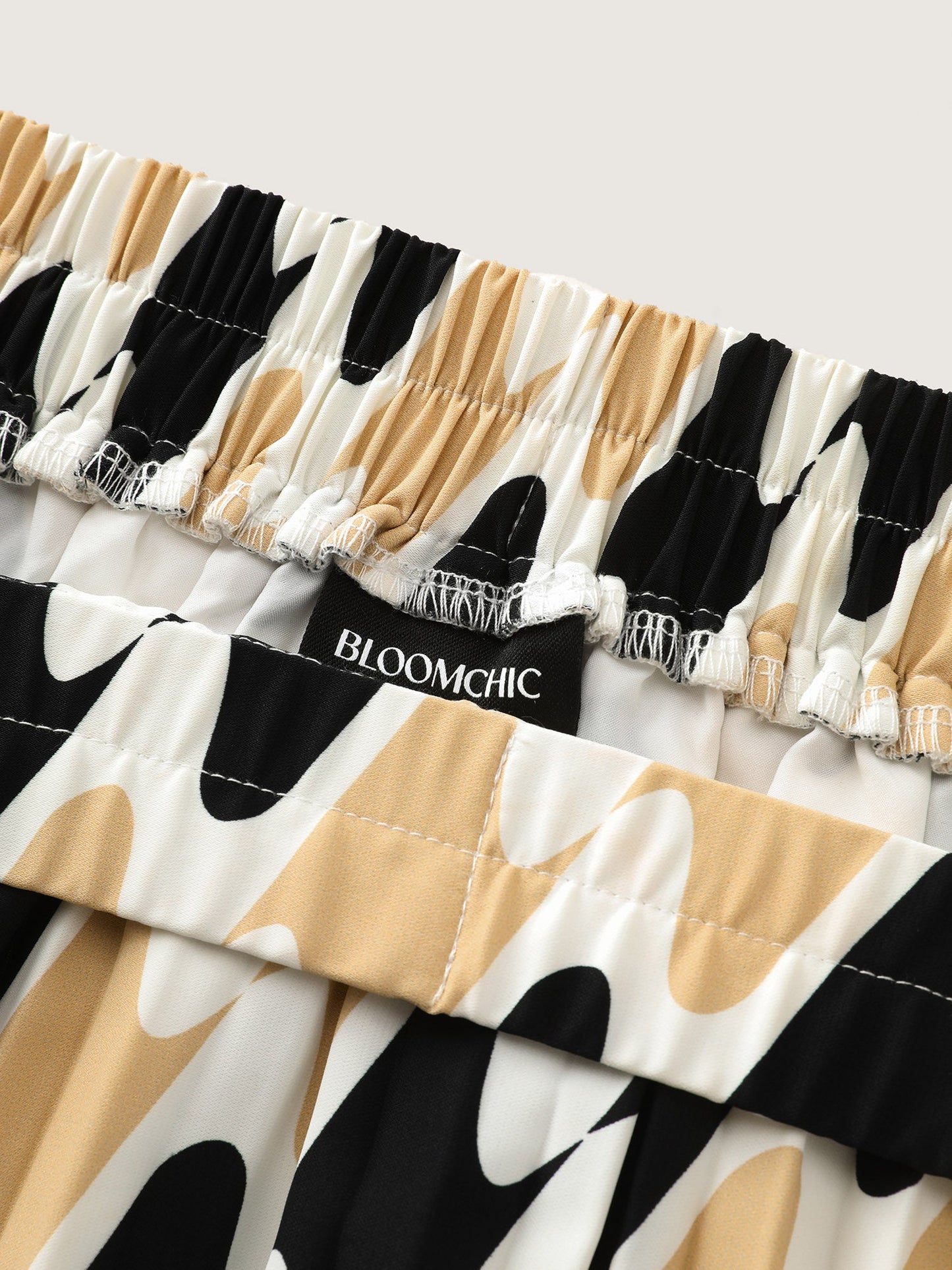 Abstract Print Pleated Maxi Dress