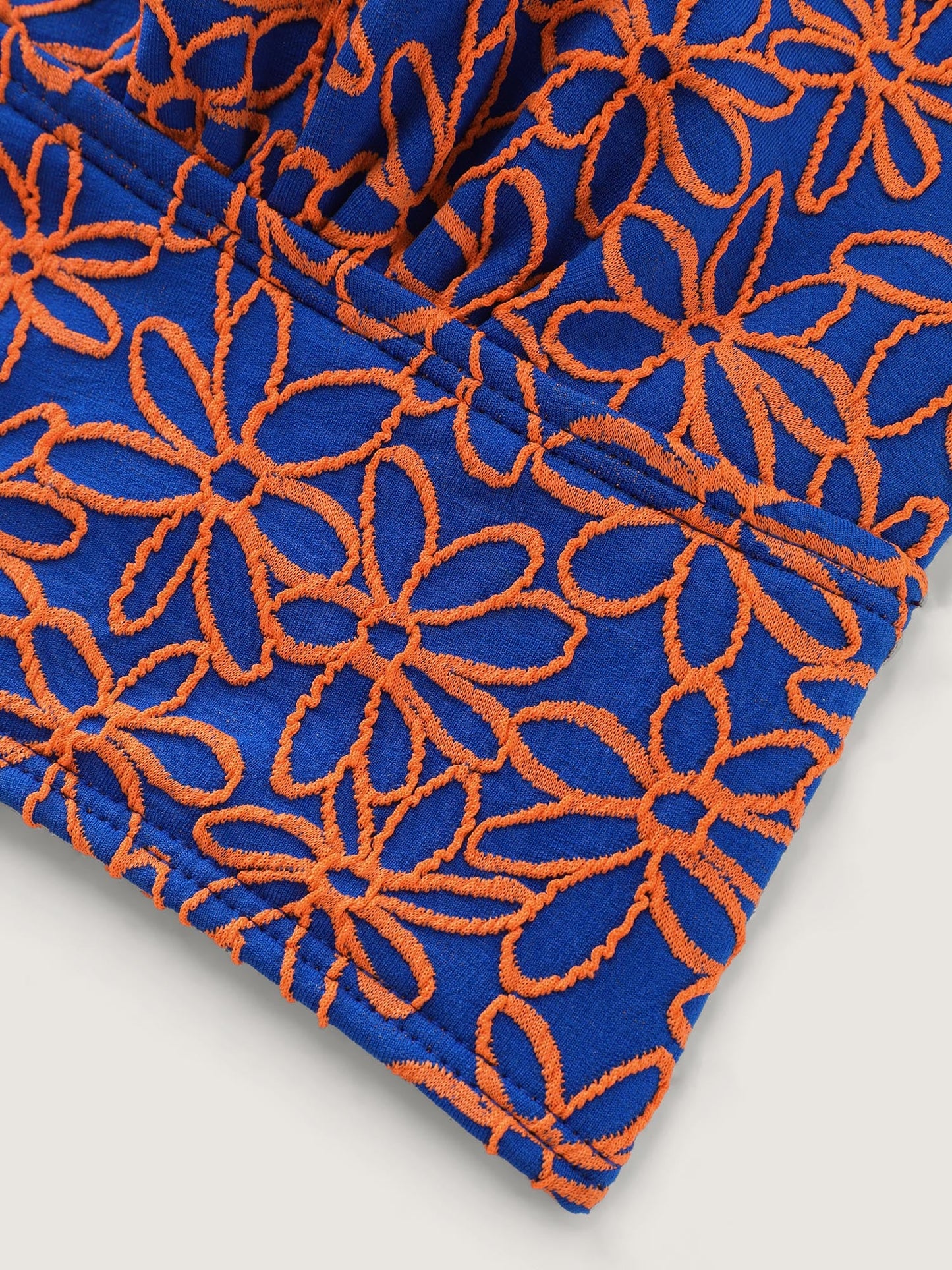 Colorful Floral Textured Swim Top