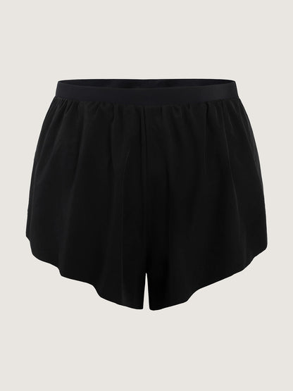 Curvy Hem Layered Swim Bottoms