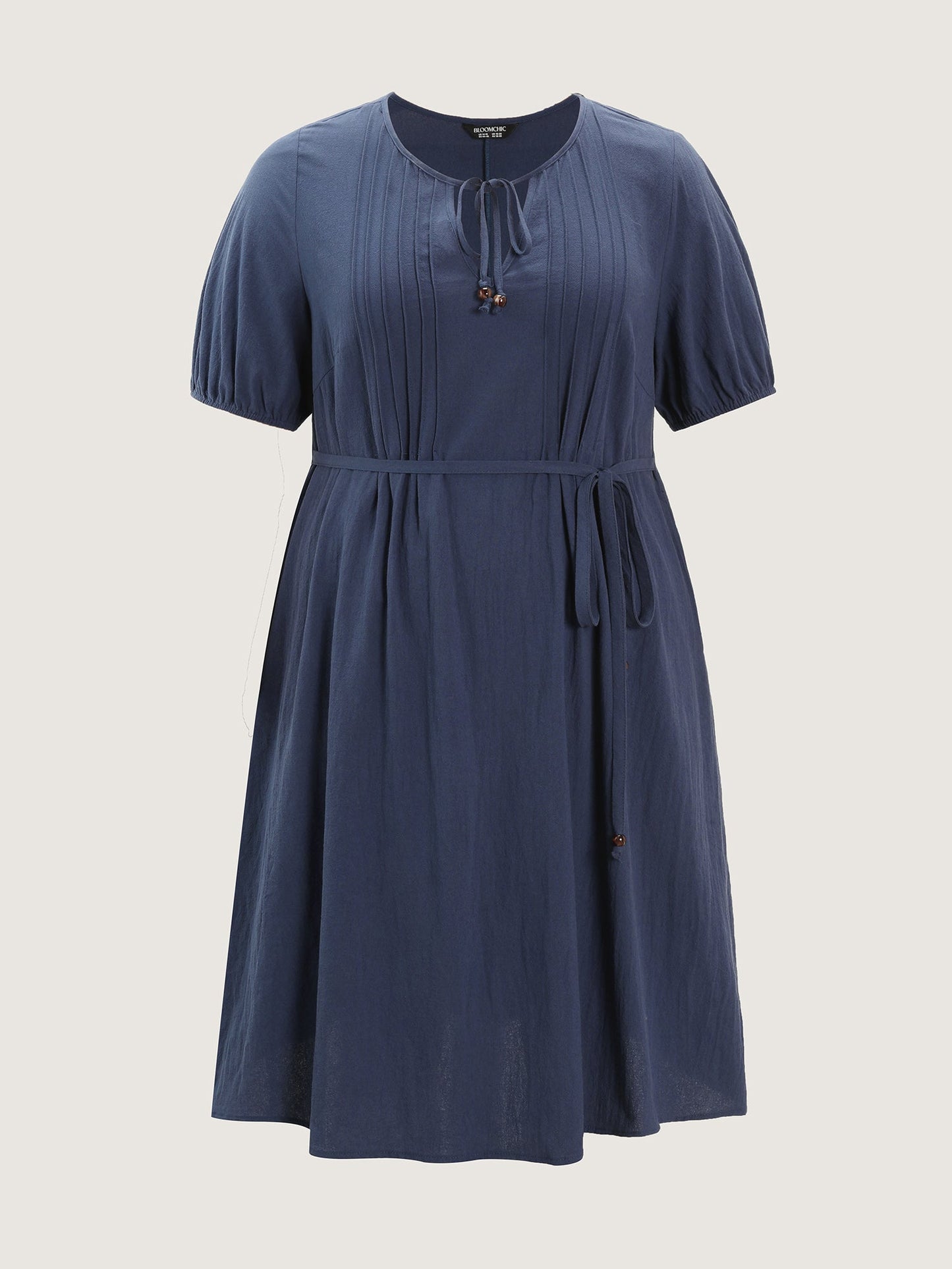 Pure Cotton Toothpick Pleat Mini Dress