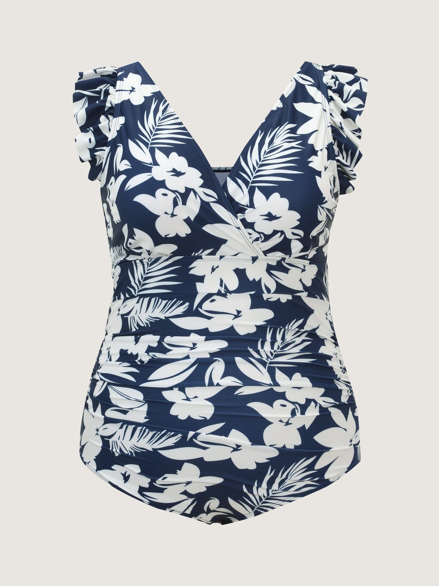 Sarong Set Tropical Print One-Piece Swim