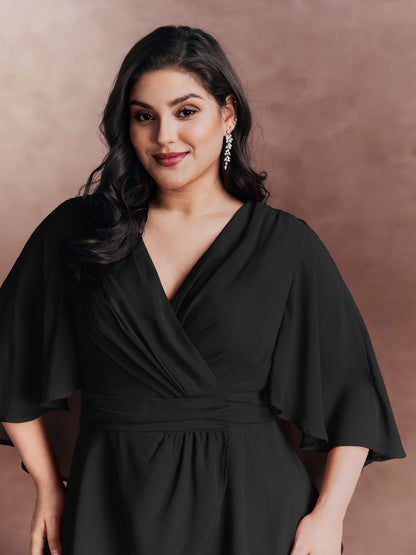 Chiffon Shawl Layered Sheer Blouse