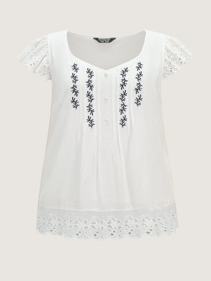 Supersoft Embroidered Cut Out Blouse