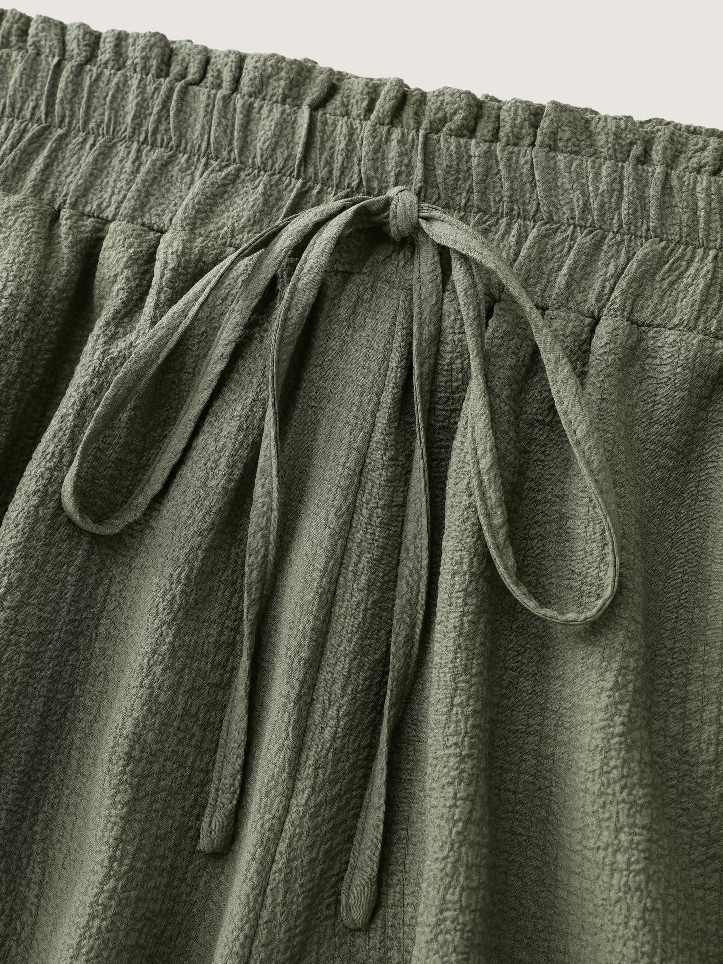 Wide Waistband Flared Lace Trim Shorts